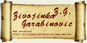 Živojinka Garabinović vizit kartica